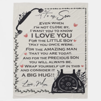 To My Son Blanket, Gift for Son Fleece Blanket