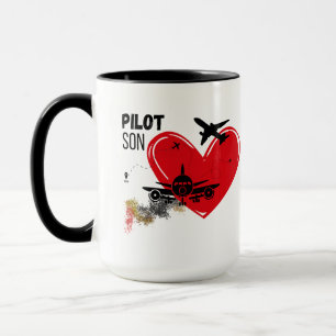 "To My Son – Fly High, Dream Big Pilot Mug" Mug