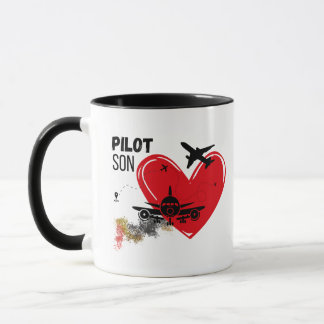 "To My Son – Fly High, Dream Big Pilot Mug" Mug