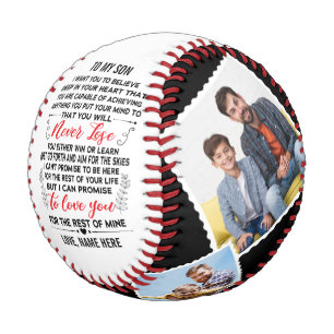 To My Son From Dad or Mum with Custom 4 Photos Baseball