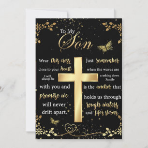 To My Son Gift, Butterfly Lover, Floral Son Letter Holiday Card