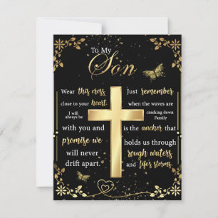 To My Son Gift, Butterfly Lover, Floral Son Letter Invitation