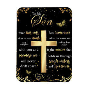 To My Son Gift, Butterfly Lover, Floral Son Letter Magnet