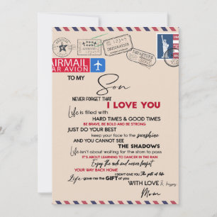 To My Son Gift, Mum And Son, Love Letter To Son Holiday Card
