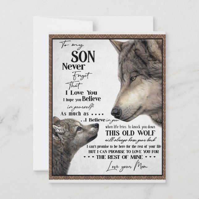 To My Son Gift, Mum And Son, Love Letter To Son Invitation (Front)