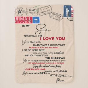 To My Son Gift, Mum And Son, Love Letter To Son Sherpa Blanket