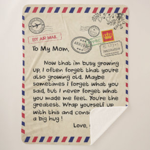To My Son Gift, Mum And Son, Love Letter To Son Sherpa Blanket