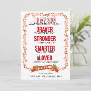 To My Son Inspirational Custom Card