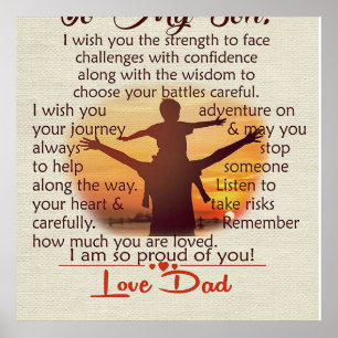 To my son   Lovely Letter To Him   Poster