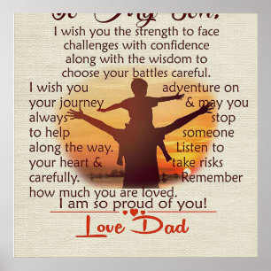 To my son Lovely Letter To Him Poster