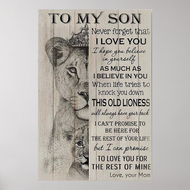 to my son, mothers day gifts, love mum poster (Front)