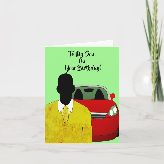 To My Son Suit & Tie African American Birthday Card (Front)