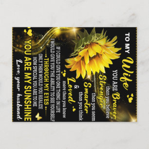 To My Sunflower Wife Birthday Gift, Couple Love Postcard