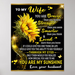 To My Sunflower Wife Birthday Gift, Couple Love Poster