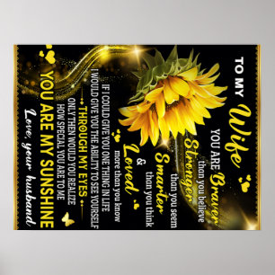 To My Sunflower Wife Birthday Gift, Couple Love Poster