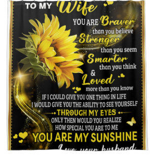 To My Sunflower Wife Birthday Gift, Couple Love Shower Curtain