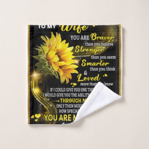 To My Sunflower Wife Birthday Gift, Couple Love Wash Cloth