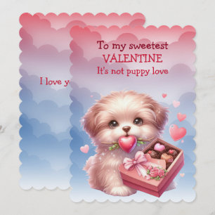 To My Sweet Valentine Puppy Love Holiday Card