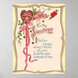 To My Sweetheart Poem Poster