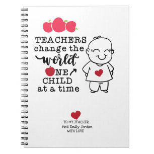 To My Teacher with Love Personalised  Notebook