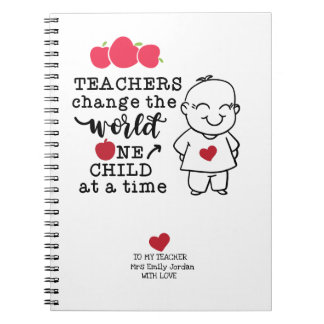 To My Teacher with Love Personalised Notebook