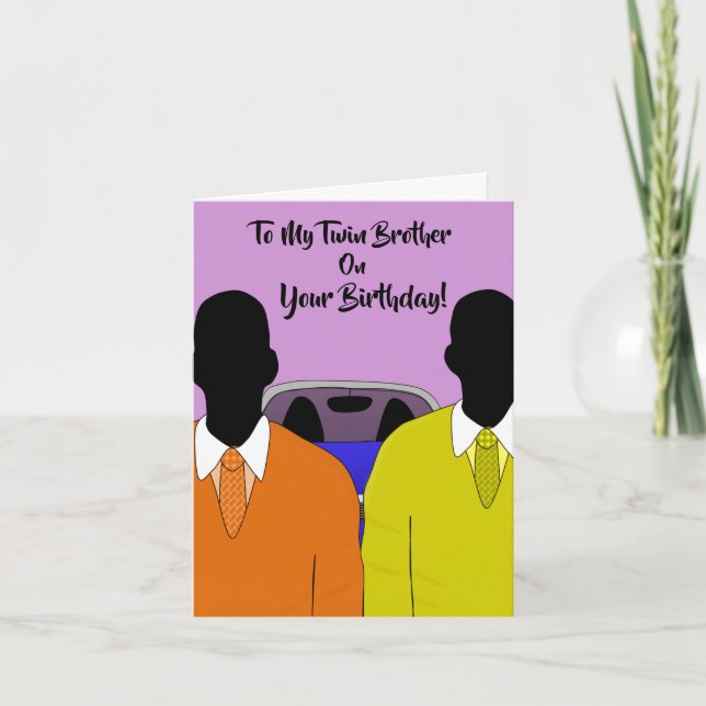 To My Twin On You're Birthday African American  Ca Card (Front)