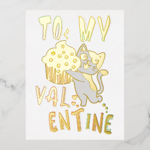 To My Valentine Foil Holiday Postcard