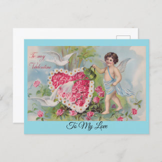 To My Valentine Personalised Holiday Postcard