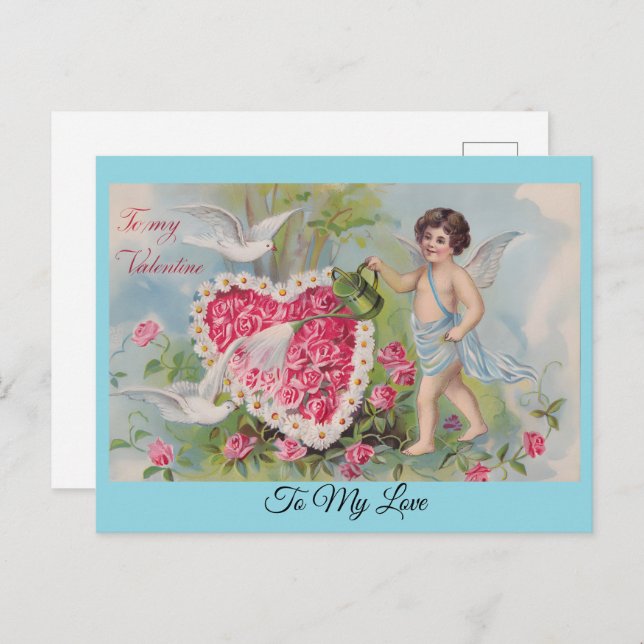 To My Valentine Personalised Holiday Postcard (Front/Back)