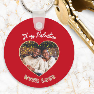 To My Valentine Personalised Picture & Message Key Ring