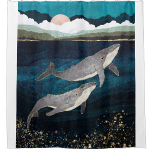 To My Whale Son. I Always Protect You All My Life Shower Curtain