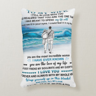 To My Wife Beach Gift, Wife Birthday, Couple Love Decorative Cushion