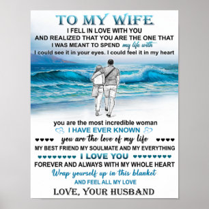 To My Wife Beach Gift, Wife Birthday, Couple Love Poster