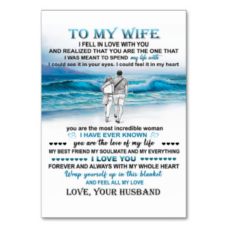 To My Wife Beach Gift, Wife Birthday, Couple Love Table Number