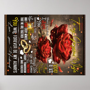To My Wife Gift, Couple Love Gift, Wedding Gift Poster