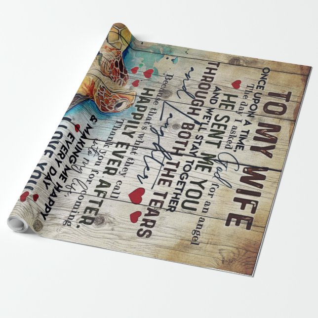 To My Wife Gift | Holiday Funny Gift Wrapping Paper (Unrolled)