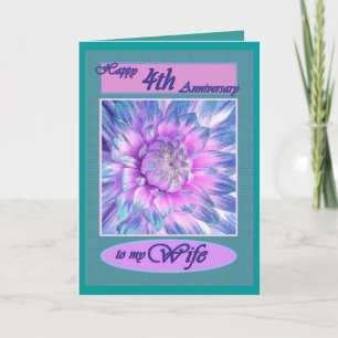 To My Wife - Happy 4th Anniversary Card