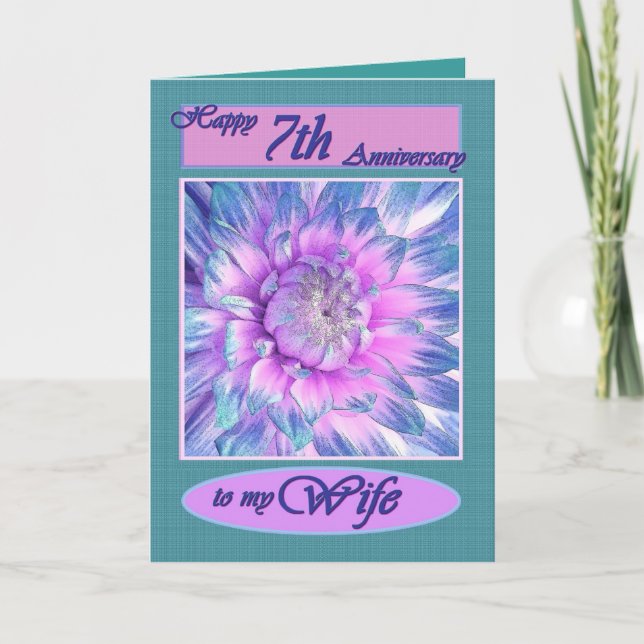 To My Wife - Happy 7th Anniversary Card (Front)