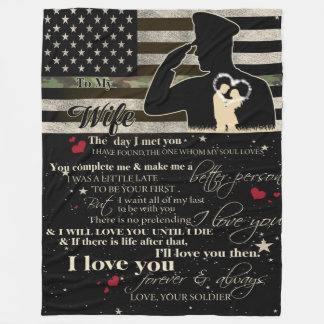To My WIfe I love you  Fleece Blanket