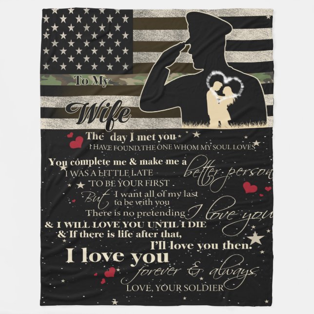 To My WIfe I love you  Fleece Blanket (Front)
