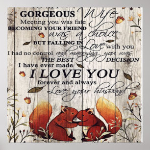 To my Wife Letter Cute Gift For Your Wife Poster