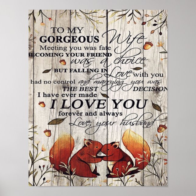 To my Wife Letter | Cute Gift For Your Wife Poster (Front)