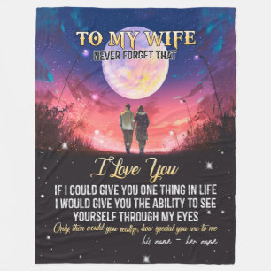 To My Wife Letter To My Wife Love From Husband Fleece Blanket