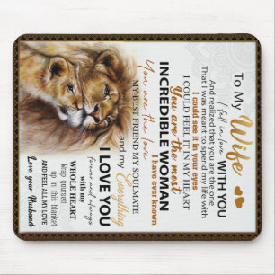 To My Wife Lion Gift, Love Wife Birthday Gift Idea Mouse Pad