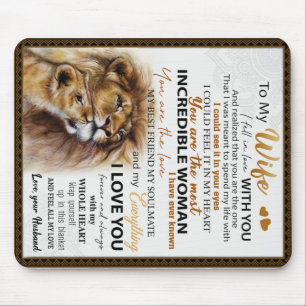 To My Wife Lion Gift, Love Wife Birthday Gift Idea Mouse Pad