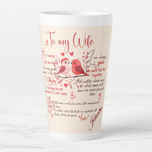 To My Wife Love Message Custom Name Romantic Latte Mug