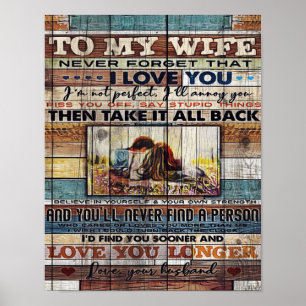 To My Wife, Mother Birthday Gift Letter , Poster