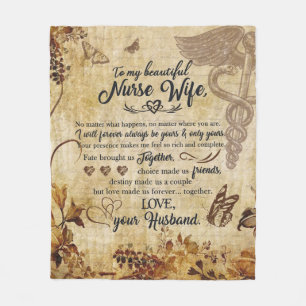 To My Wife Nurse Love Letter Husband Valentine Day Fleece Blanket