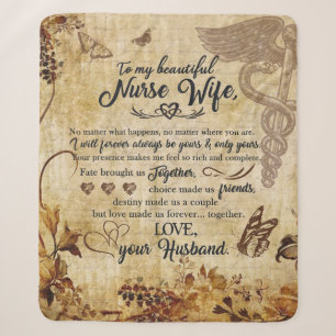To My Wife Nurse Love Letter Husband Valentine Day Sherpa Blanket