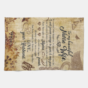 To My Wife Nurse Love Letter Husband Valentine Day Tea Towel